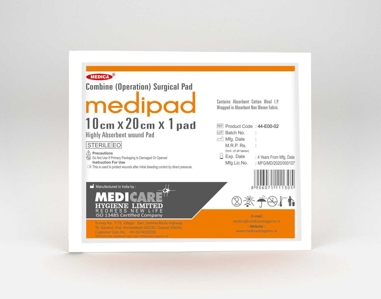 Helsinki, Wholesale Products, Medipad &ndash; Sterile Absorbent Dressing Pad For Export | ISO 13485 &ndash; Medicare Hygiene Limited