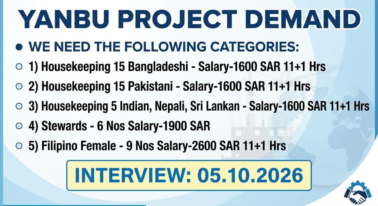 Madinah, Jobs, Housekeeping Cleaner