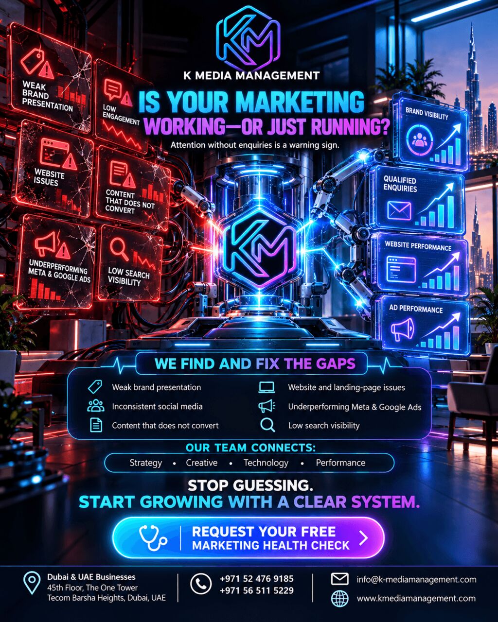 Dubai, Marketing, Free Marketing Audit & Digital Health Check Dubai | K Media Management