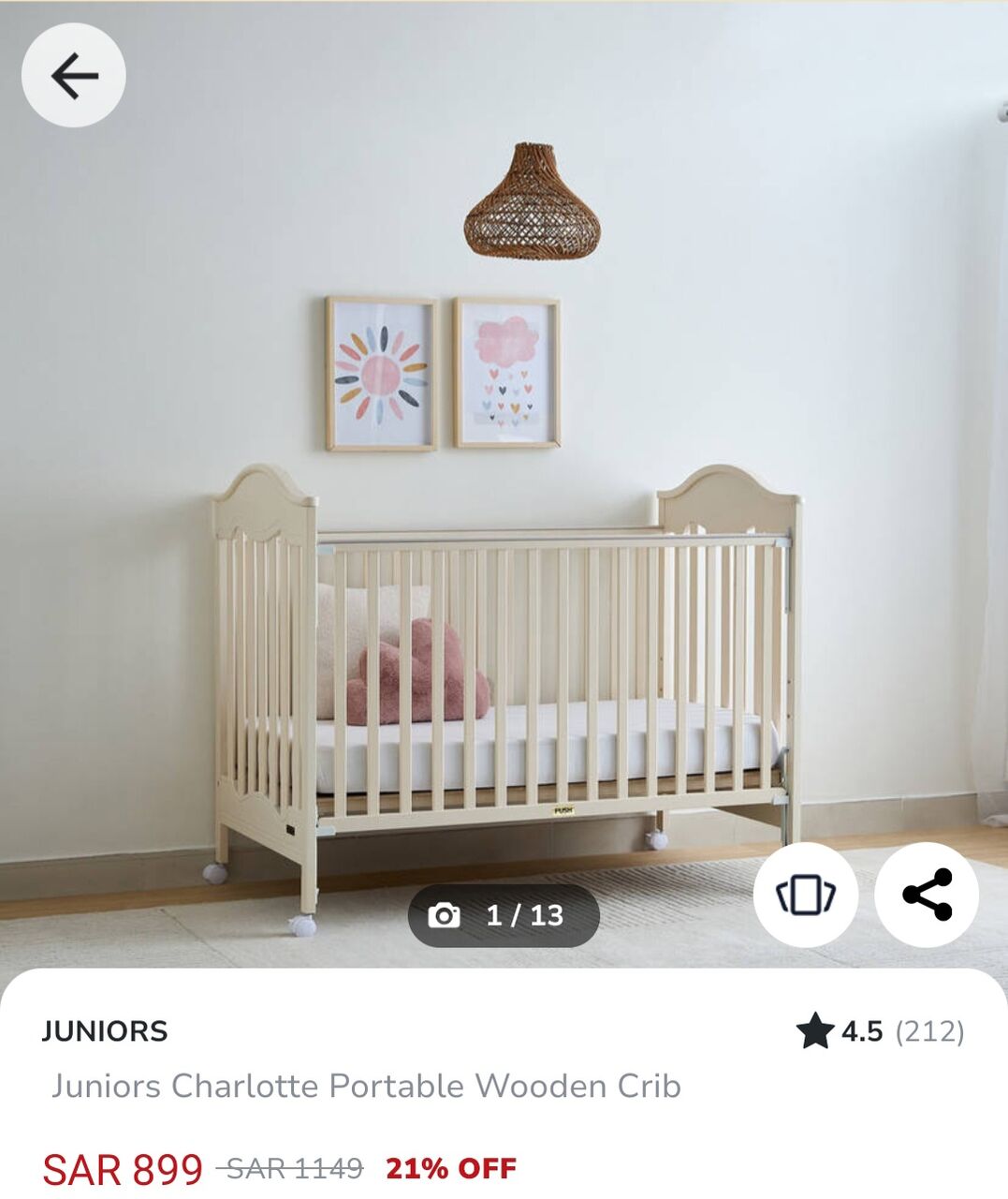 Jeddah, Baby & Kid Stuff, SAR 700,  Ad For Baby Cot (juniors) And Cot Matress ( Juniors) And Fitted Sheets (negotiable)