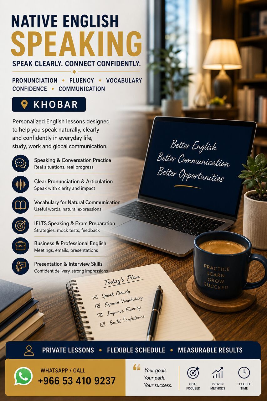 Khobar, Lessons Offered, Native British English Trainer | Pronunciation, Fluency & IELTS