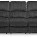 USD 700,  Reclining Sofa &ndash; Draycoll In Dark Gray Chenille Fabric