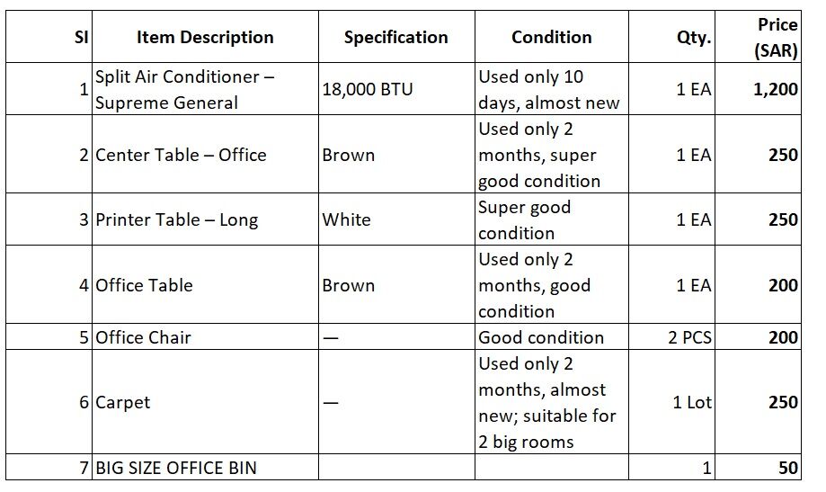 Dammam, Air Conditioners, SAR 1200,  NEW AIR CONDITIONS AND OFFICE ITEM Whatsapp Only 0542627547