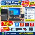 BHD 78,  DELL Core I7 WiFi Computer Full Set DELL Wide Monitor + Speaker 16GB RAM AMD Graphics Card