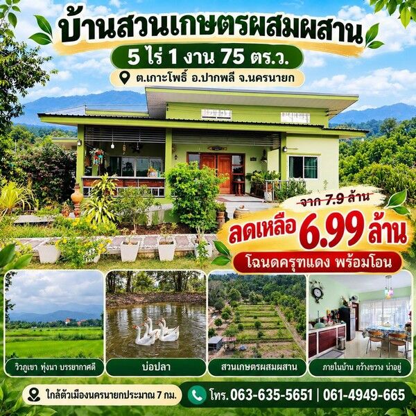 Bangkok, Real Estate For Sale, THB 6990000,  3 BR,  2175 Sq. Feet,  ลดเกือบล้าน บ้านสวนเกษตรผสมผสาน 5 