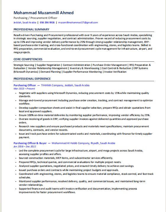 Jeddah, Job Seekers, Purchasing Officer