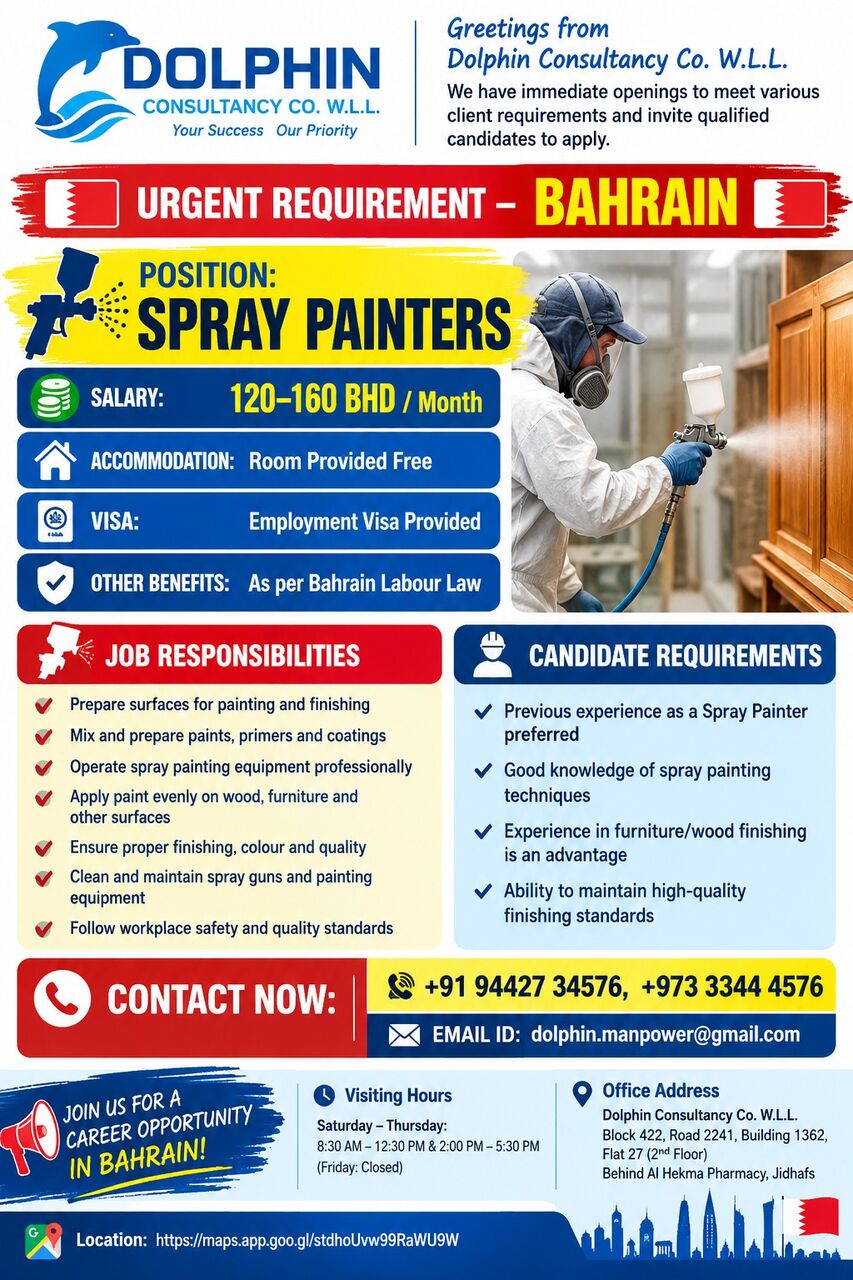 Manama, Jobs, URGENT REQUIREMENT &ndash; BAHRAIN