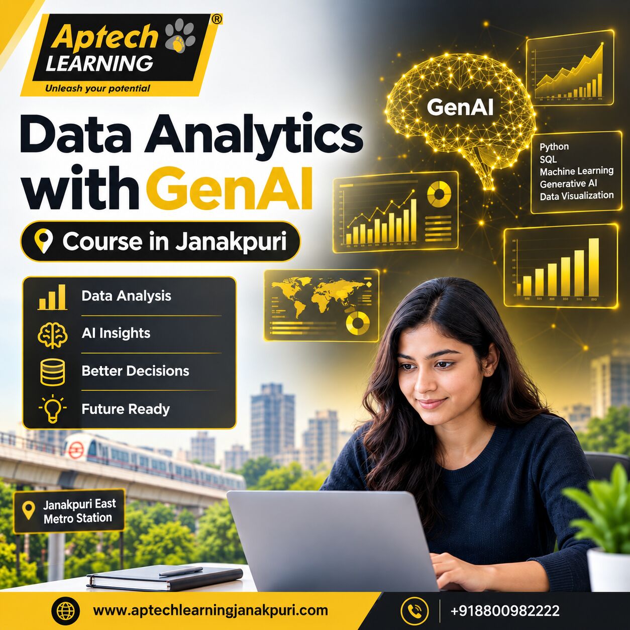 New Delhi, Lessons Offered, Aptech Learning Janakpuri &ndash; IT, Data Analytics & Career Courses