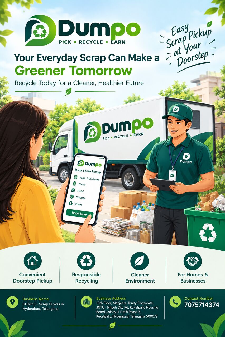 Hyderabad, Business, DUMPO &ndash; Your Doorstep Recycling Partner | Scrap Pickup Services In Hyderabad