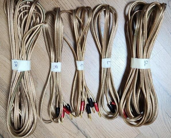 Al Jubail Al Balad, Electronics, SAR 555,  Speaker Cables Set With Banana Plugs For 5-channel Speakers