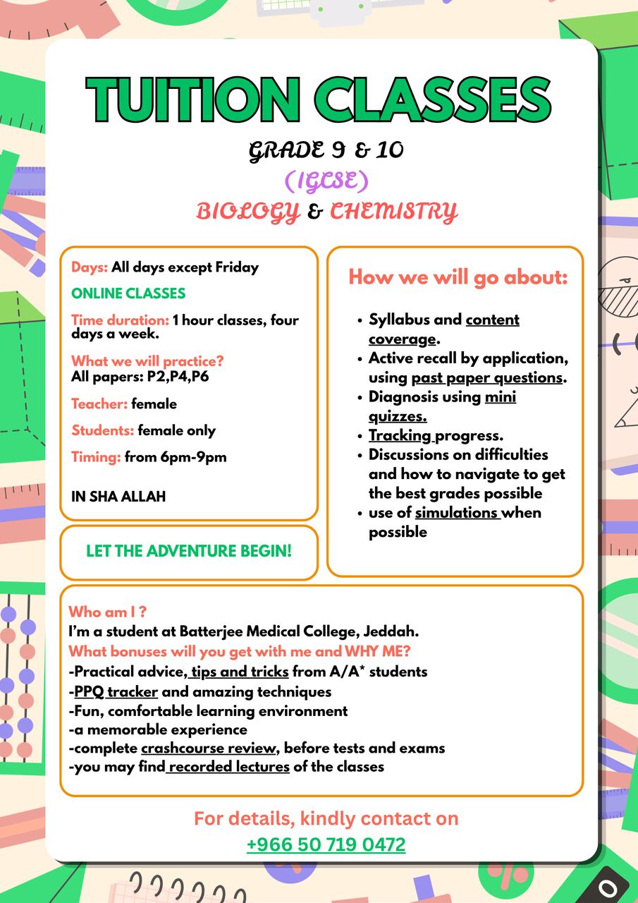 Dubai, Lessons Offered, IGCSE - Bio & Chem, Decoded.