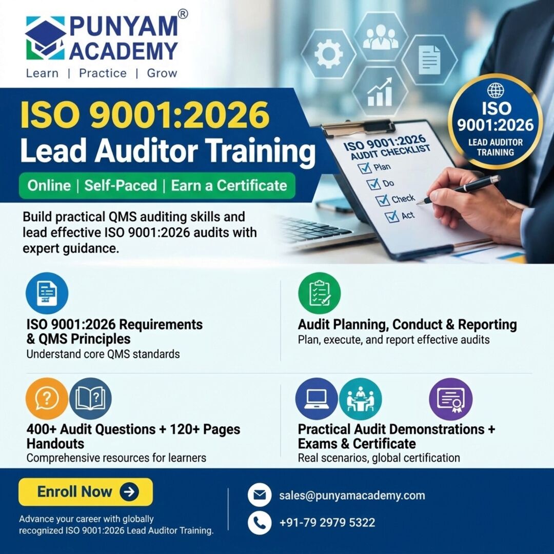 Los Angeles, Education, ISO 9001:2026 Lead Auditor Training Certificate