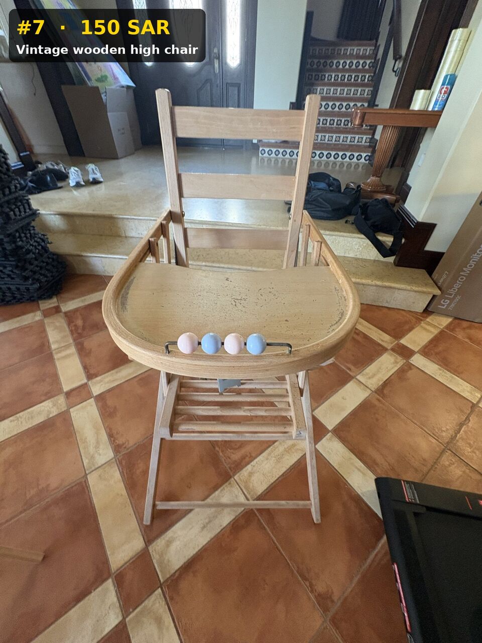 Jubail Industrial City, Baby & Kid Stuff, SAR 150,  Vintage Wooden High Chair - Murjan Village