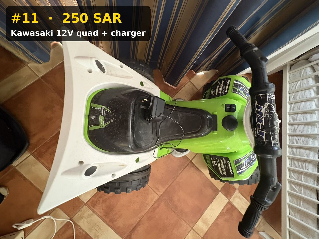 Jubail Industrial City, Toys & Games, SAR 250,  Kawasaki 12V Electric Kids Quad + Charger - Murjan Village