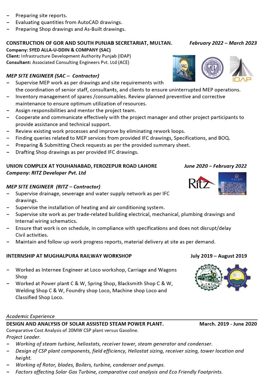 Jubail, Job Seekers, HVAC & Fire Fighting Engineer | MEP Engineer- M. Junaid Faisal