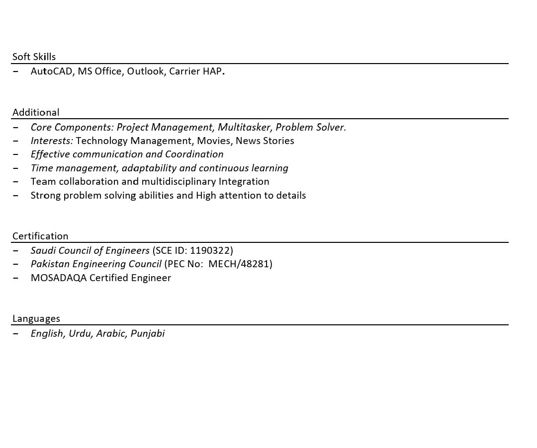 Jubail, Job Seekers, HVAC & Fire Fighting Engineer | MEP Engineer- M. Junaid Faisal