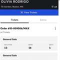 USD 200,  I&rsquo;m Looking To Sell My Tickets To Olivia Rodrigo Concert