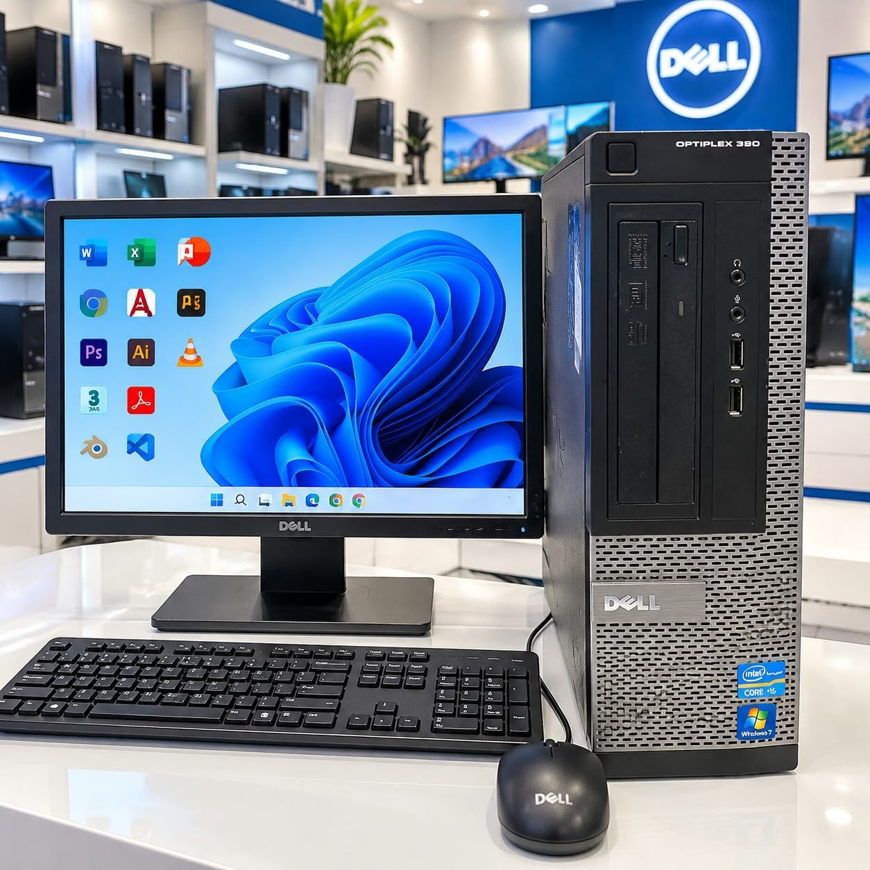 Manama, Computers, BHD 28,  Dell CORE I3 COMPUTER SET /4GB RAM / 250GB HDD / Intel HD Graphics 2GB Shared /36841488