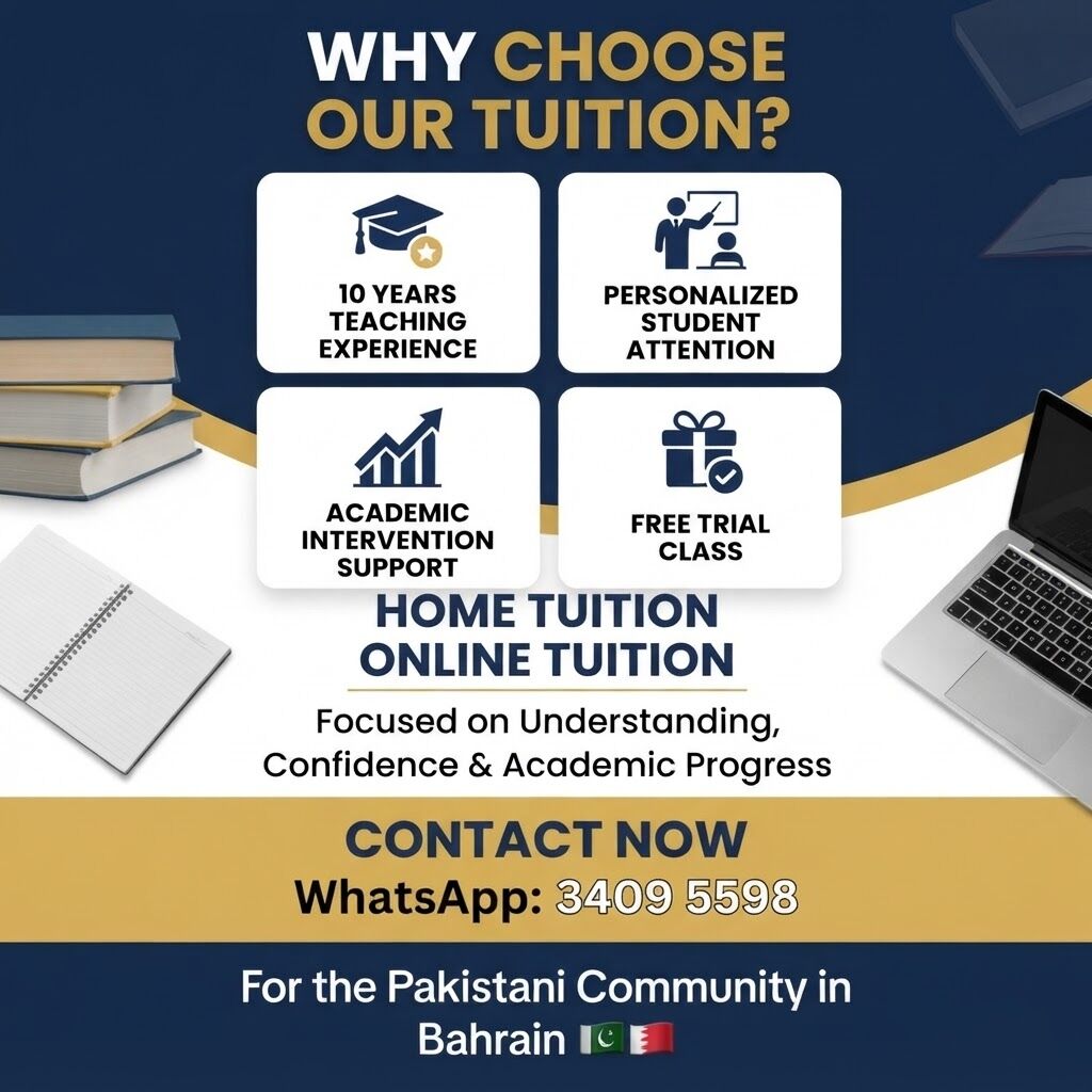 Manama, Lessons Offered, Experienced Male Tutor 🇵🇰 | Pakistani Students Bahrain | Class 1–10 | Free Trial”
