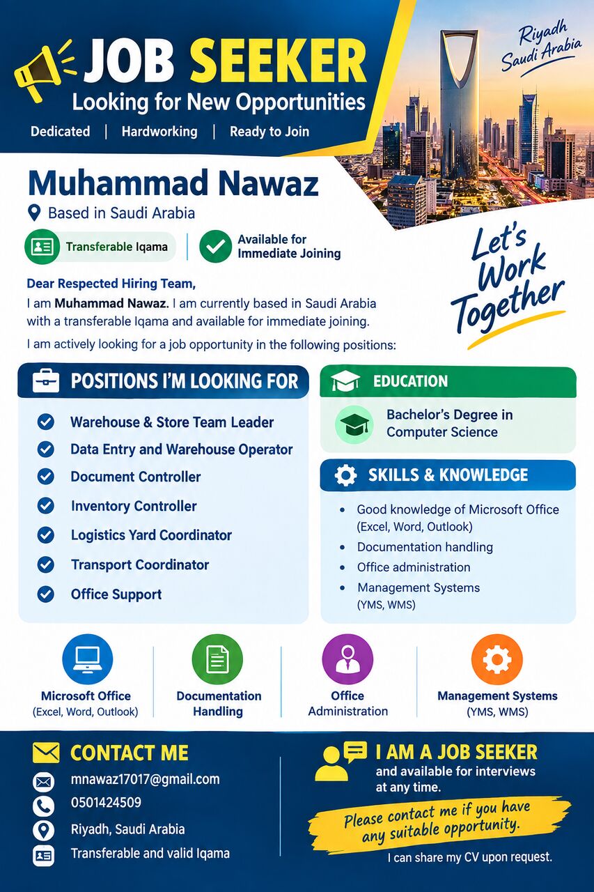 Dammam, Job Seekers, I