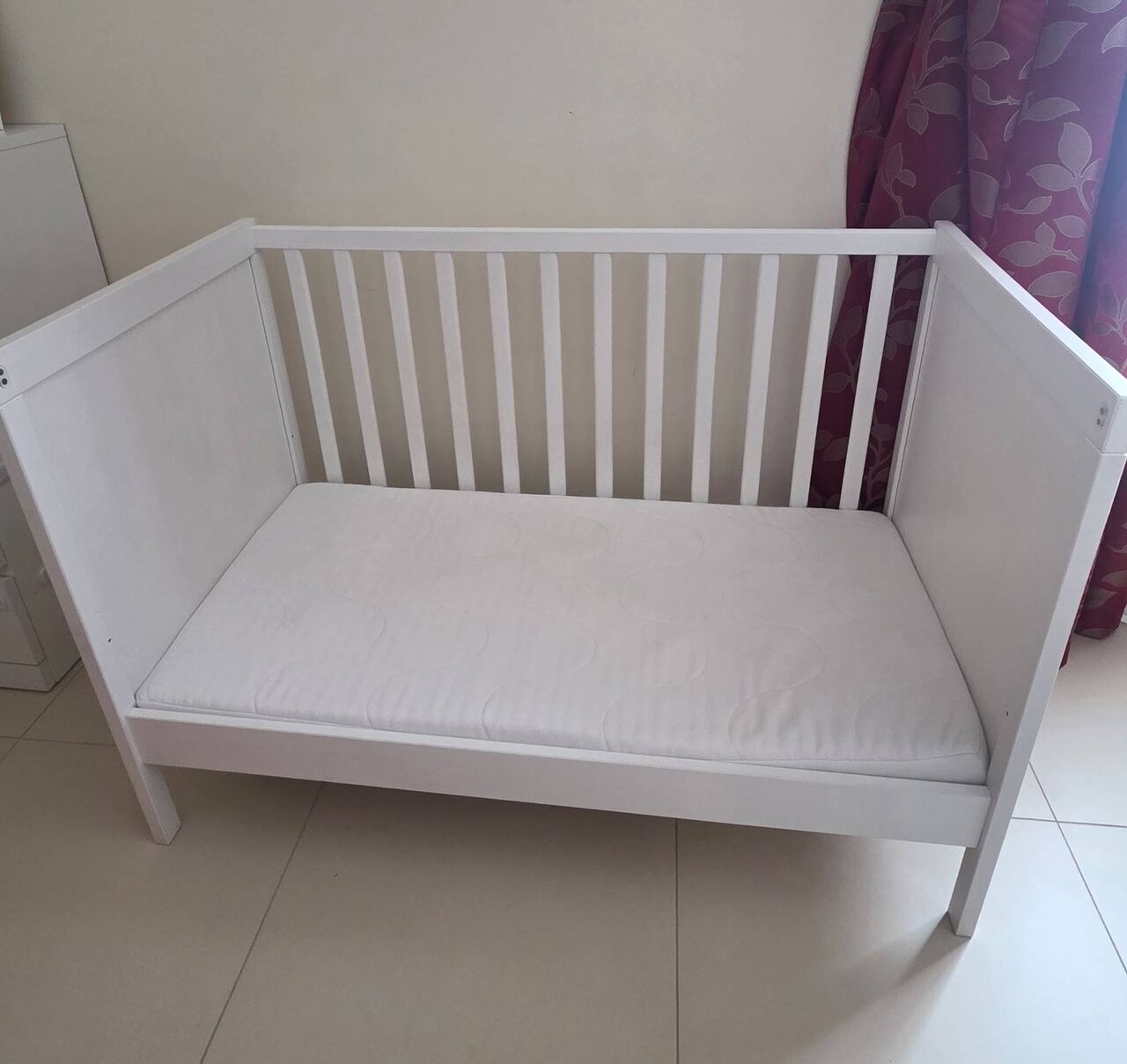 Riyadh, Furniture, SAR 650,  Baby Cot + Mattress & Full Bedding Set