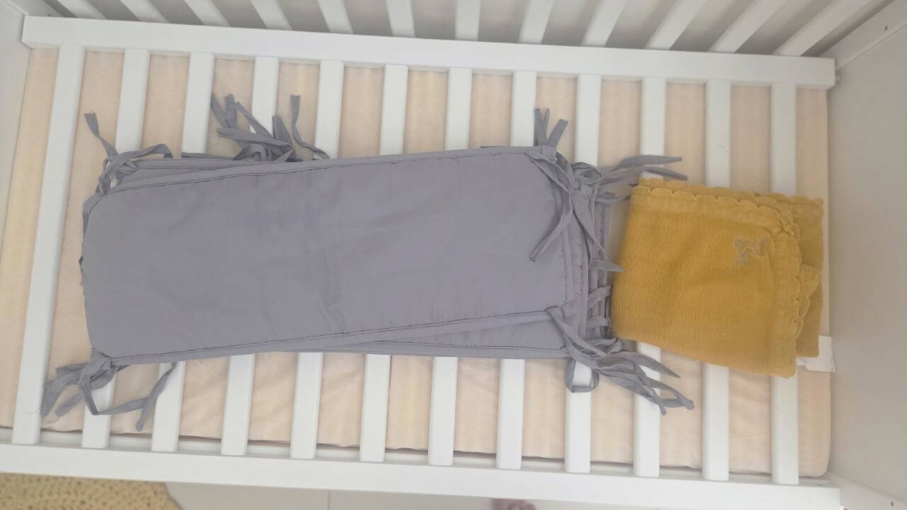 Riyadh, Furniture, SAR 650,  Baby Cot + Mattress & Full Bedding Set