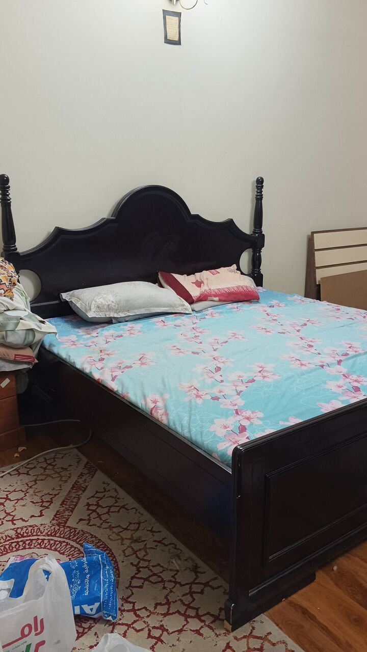Hoora, Furniture, BHD 55,  Wooden King Size Bed Frame With Mattress &ndash; 200x210, Very Strong And Good Condition
