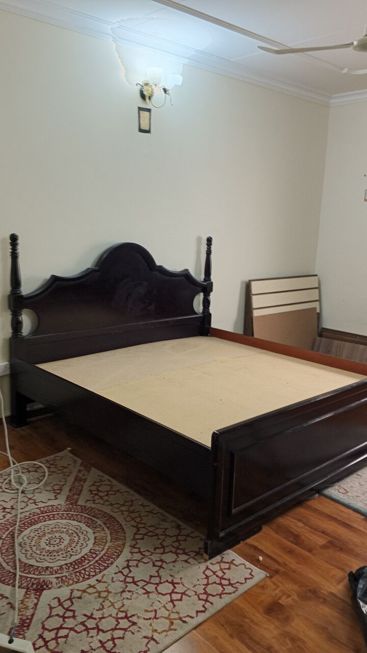 Hoora, Furniture, BHD 55,  Wooden King Size Bed Frame With Mattress &ndash; 200x210, Very Strong And Good Condition