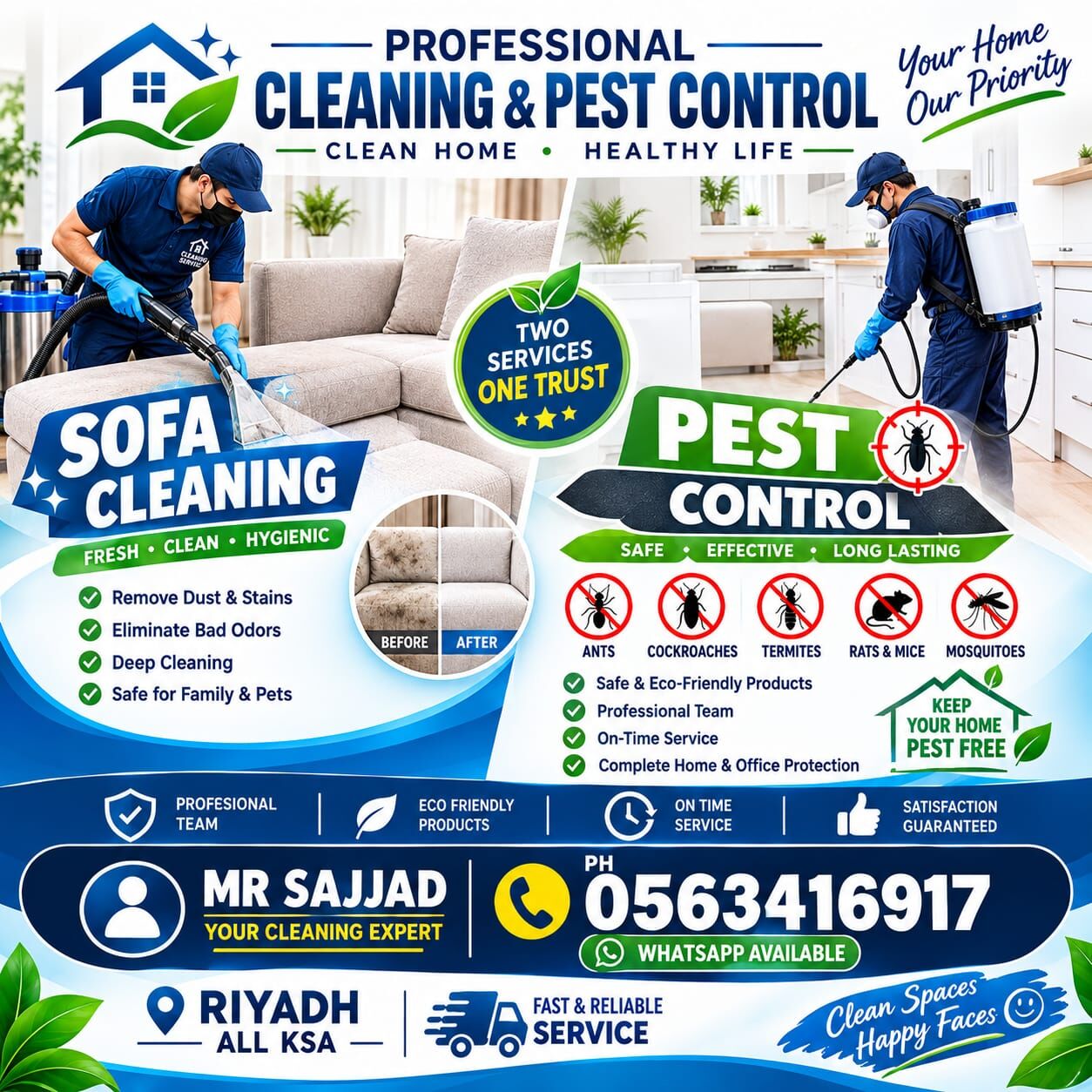 Riyadh, Cleaning, Professional Sofa And Home Deep Clean Service 0563416917