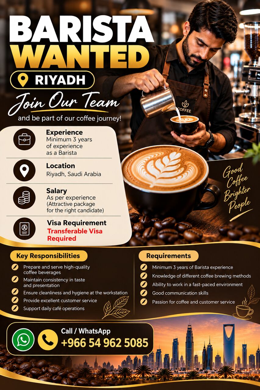 Riyadh, Jobs, Barista