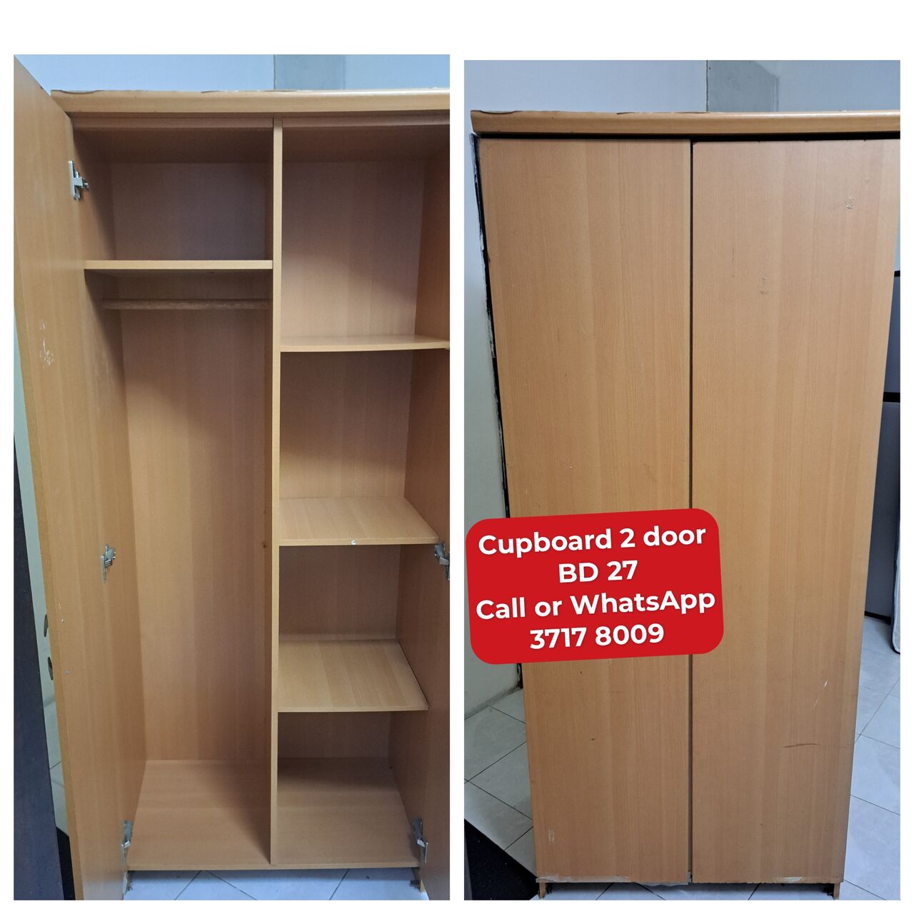 Manama, Furniture, BHD 27,  @@Cupboard 2 Door In Good Condition For Sale With Delivery