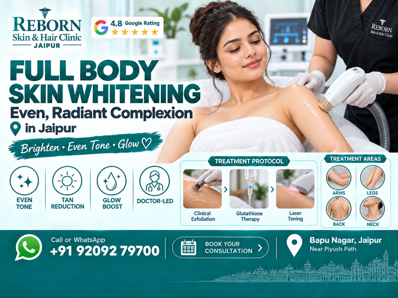 Jaipur, Health & Beauty Items, INR 4999,  Full Body Skin Whitening Treatment In Jaipur For Even, Radiant Complexion