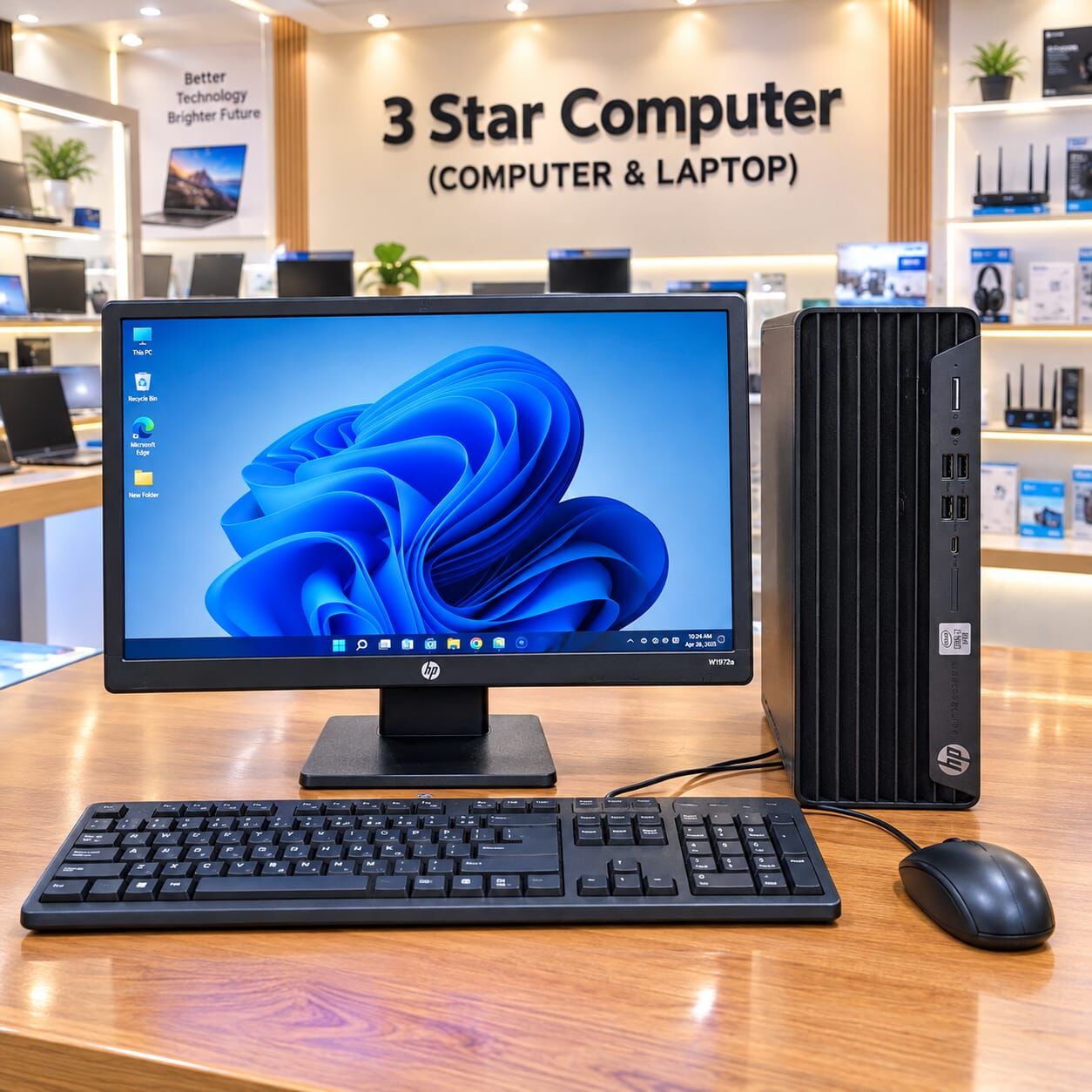 Manama, Computers, BHD 123,  HP Core I7 10th Generation Computer Set 8GB RAM DDR4 256GB SSD 19" Monitor Ready To Use