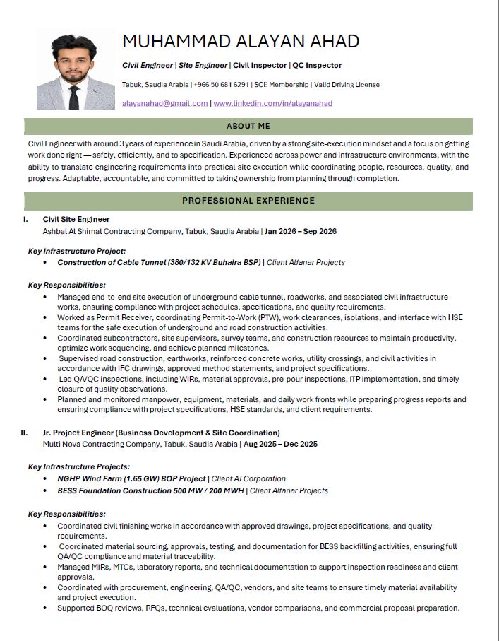 Riyadh, Job Seekers, Civil Engineer | SCE Registered | EPC Projects