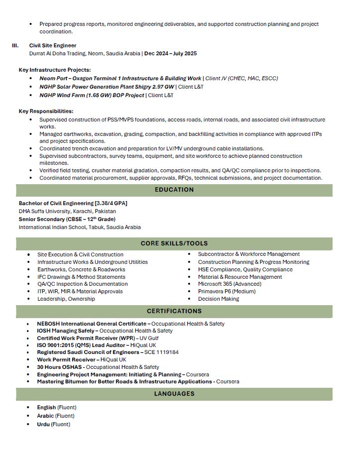 Riyadh, Job Seekers, Civil Engineer | SCE Registered | EPC Projects