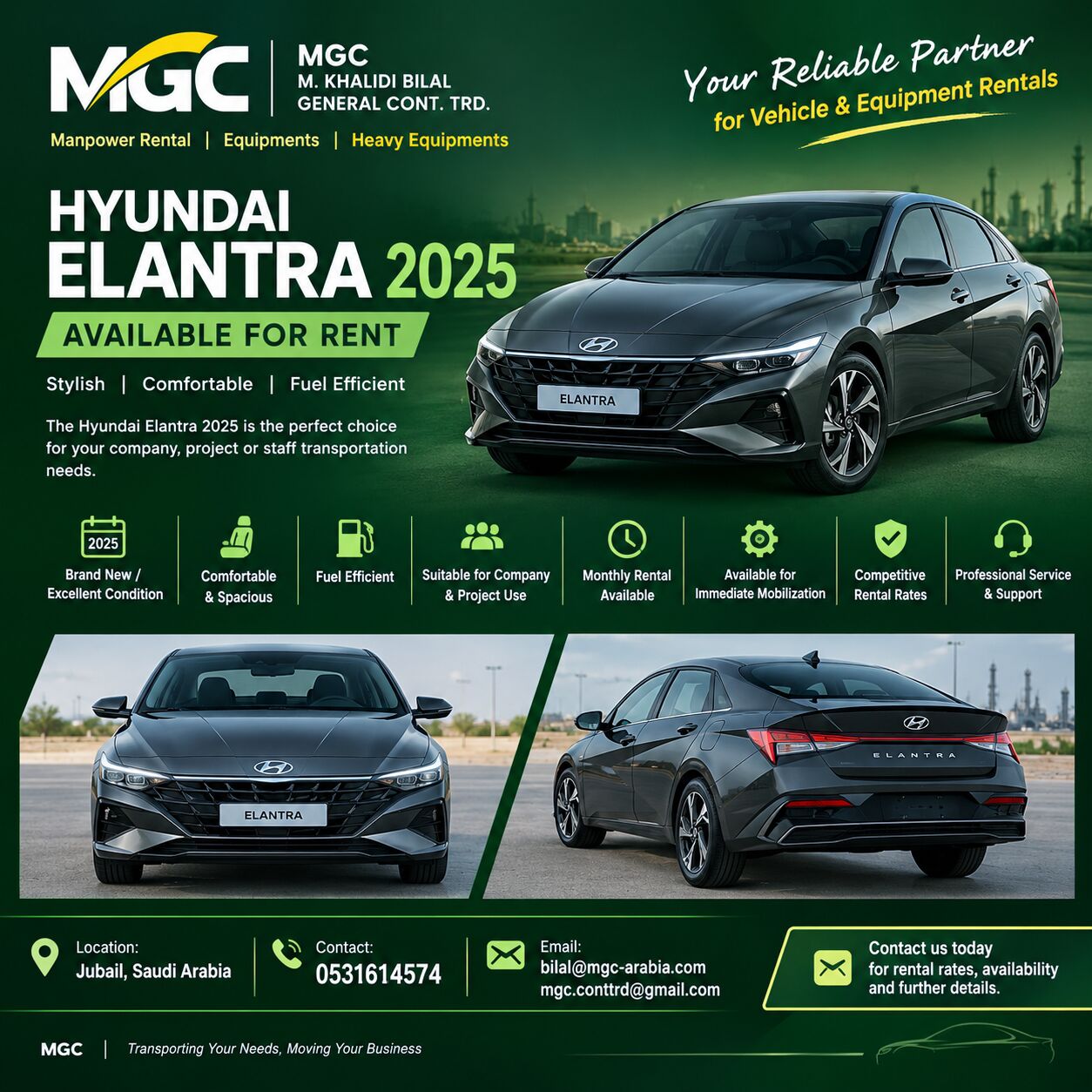 Jubail, Automotive, Elentra 2025 For Monthly Rental (company Only)