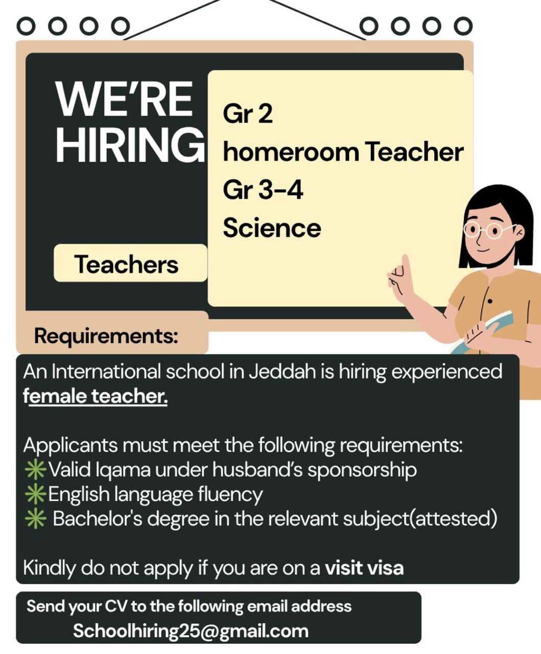 Jeddah, Jobs, Teachers Vacancy