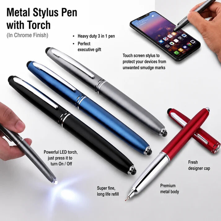 New Delhi, Business, Metal Stylus Pen With LED Torch | Premium Executive Pen &ndash; CharmBox®