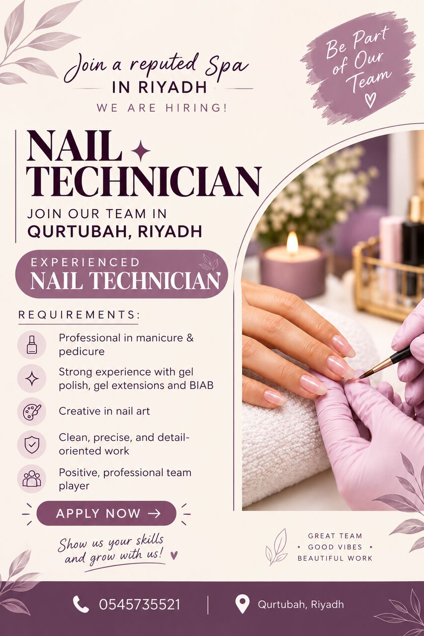 Riyadh, Jobs, Nail Technician