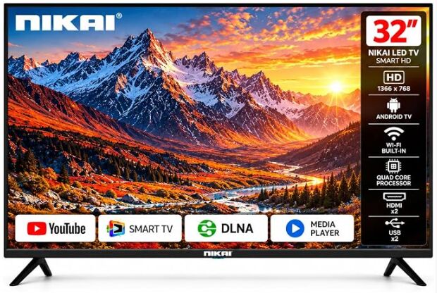 Riyadh, Electronics, SAR 425,  Nikai 32 Inch Smart HD LED TV - Android TV - New