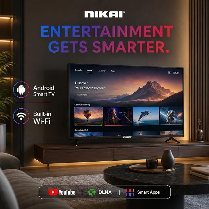 Riyadh, Electronics, SAR 425,  Nikai 32 Inch Smart HD LED TV - Android TV - New