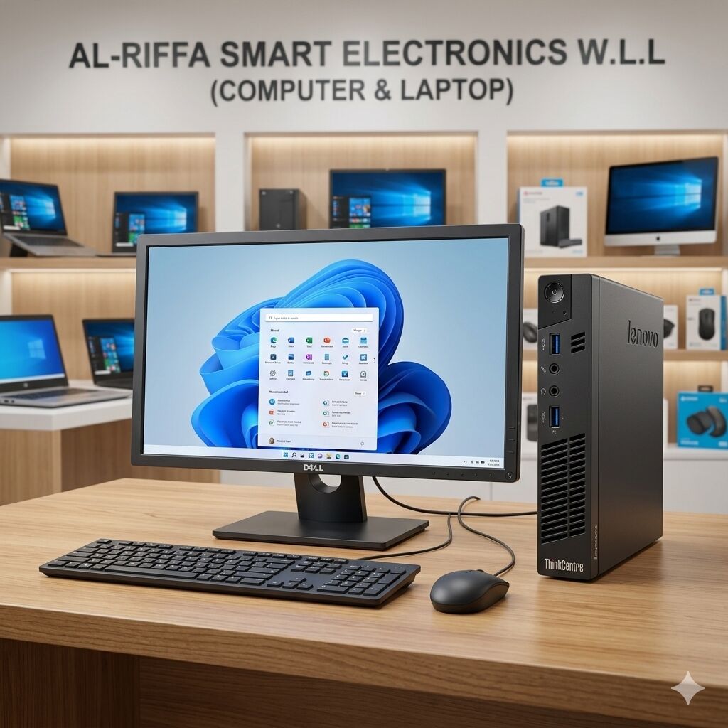 Manama, Computers, BHD 57,  LENOVO Tiny Smart WiFi Computer Set 19" HD Monitor AMD Graphics Card 8GB RAM 256GB M.2 SSD