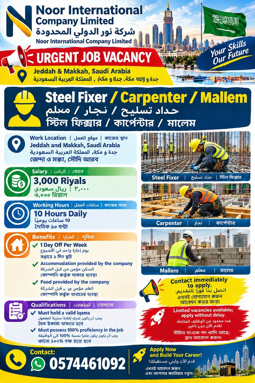Riyadh, Jobs, Steel Picture Carpenter