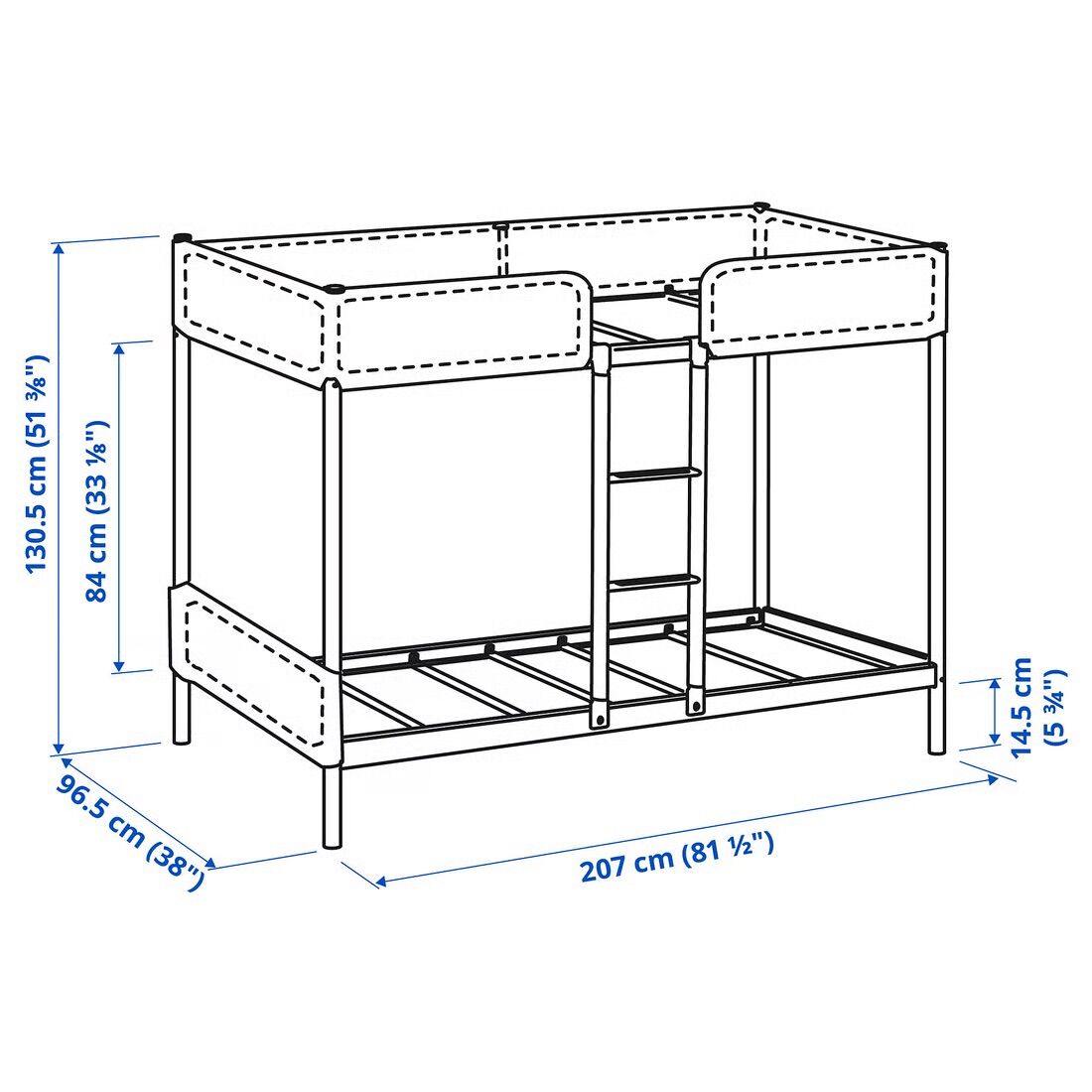 Mushrefah, Furniture, SAR 300,  IKEA TUFFING Bunk Bed Frame (90x200 Cm) + 2 Mattresses