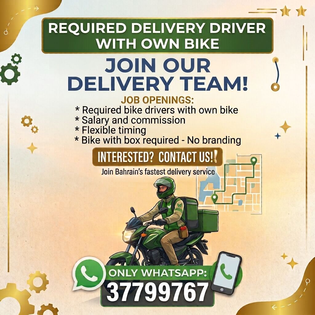 Manama, Jobs, Required Delivery Drivers With Own Bike And Car