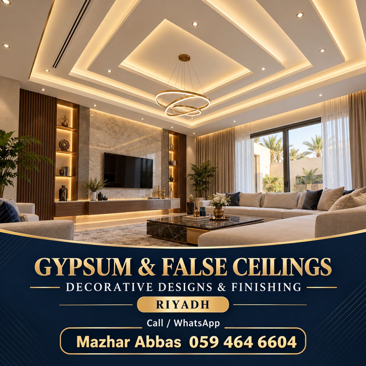 Riyadh, Interior Design, Gypsum Ceiling | False Ceiling | Decorative Designs | Riyadh