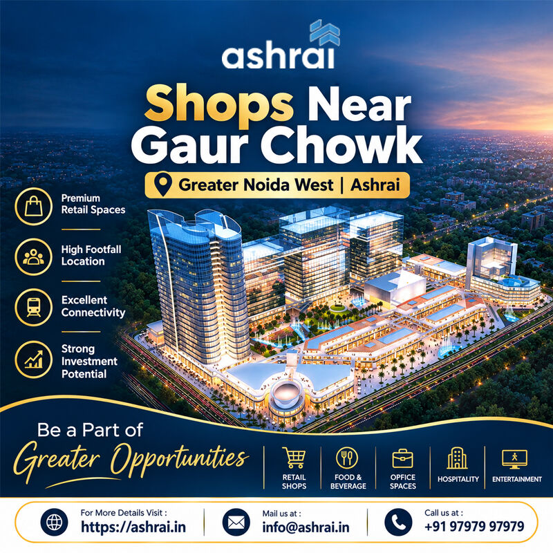 Greater Noida, Offices, INR 0,  Shops Near Gaur Chowk Greater Noida West | Ashrai