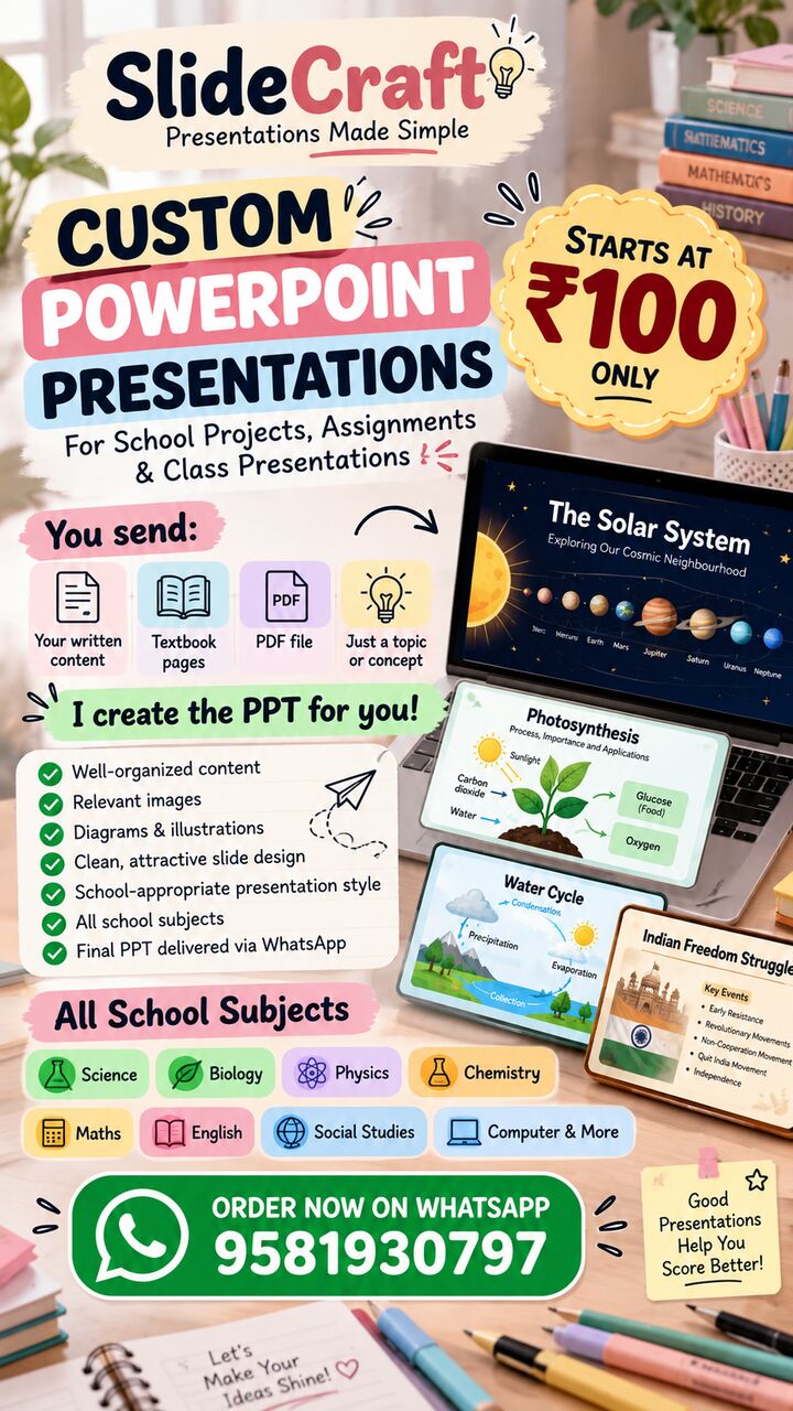 Mumbai, Education, Academic PPTs & Project Making Services (All Subjects, Affordable)
