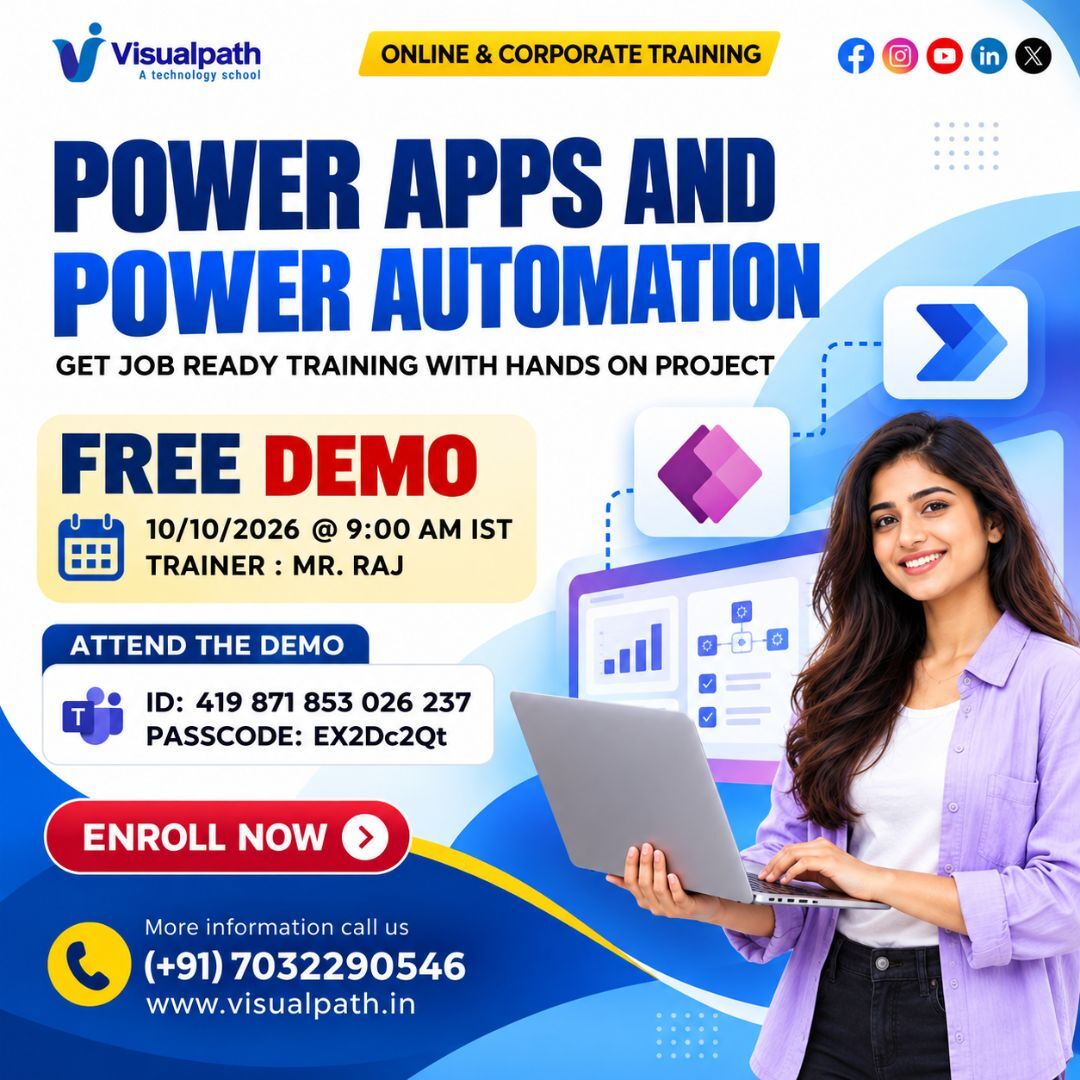 Hyderabad, Education, Power Apps & Power Automate Free Demo | Live Session