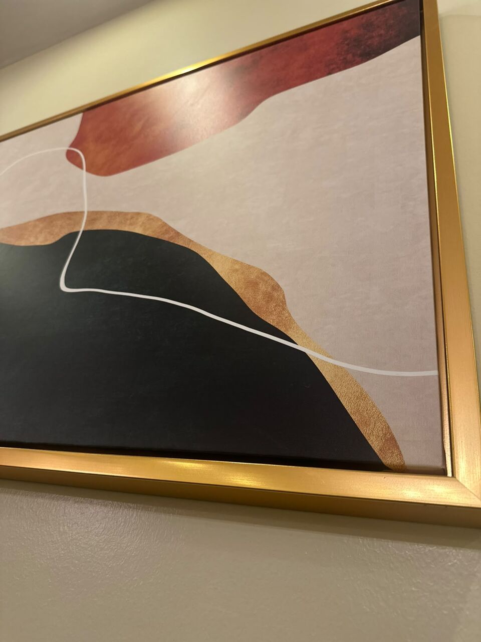 Dammam, Furniture, SAR 200,  Abstract Wall Art &ndash; Gold Frame